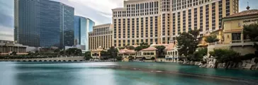 Hotels and city skyline